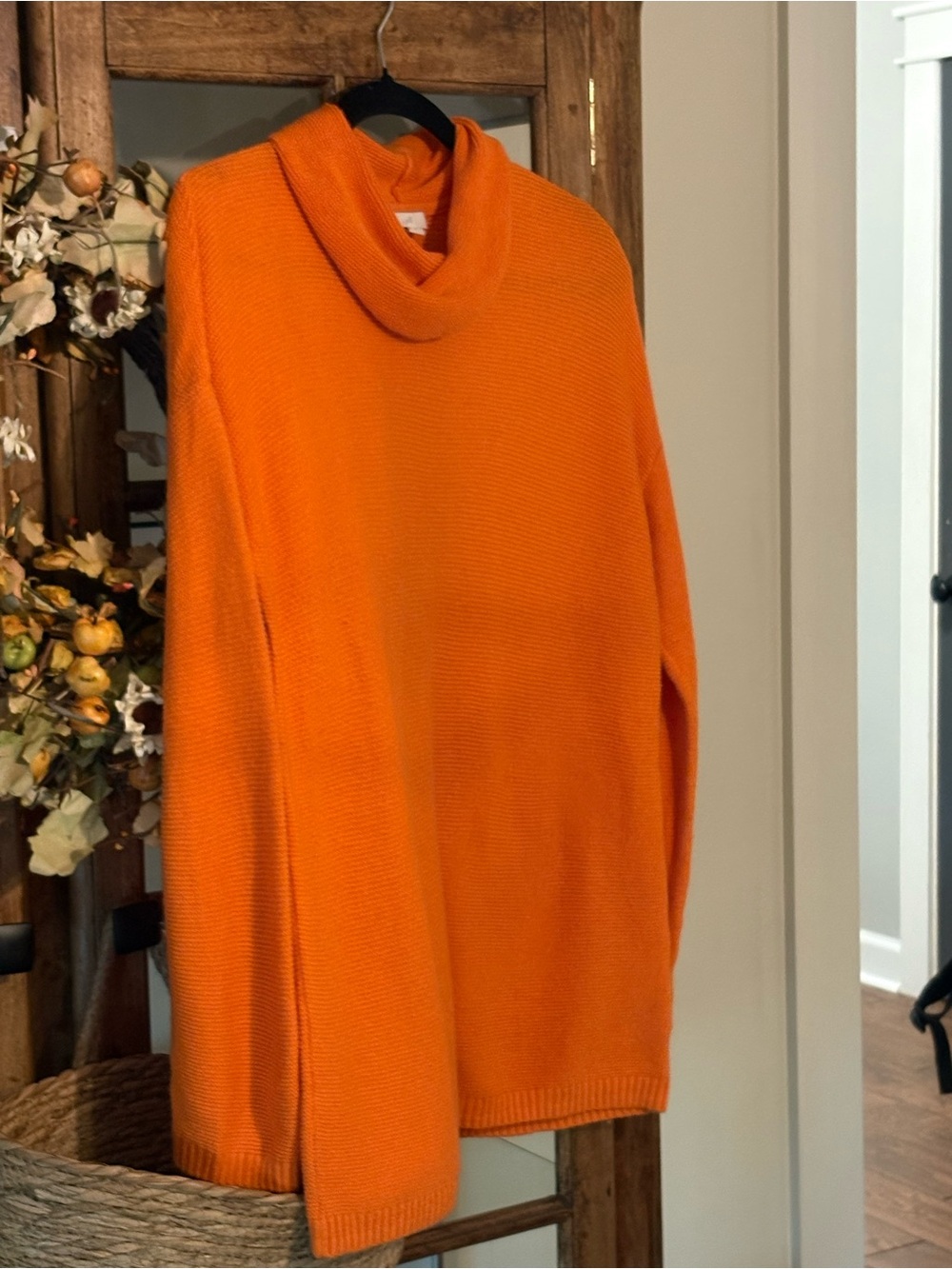 J. Jill Bright Orange Cowl Neck Sweater - Picture 4 of 4